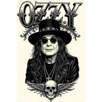 Ozzy Osbourne tematikos retro skardos ženklas roko barui, muzikos kambariui, sienų dekoravimui