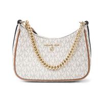 Michael Kors Mk Jet Set Charm Monogramos Drobės Ir Odos Pečių Krepšys Moteriškas Pečių Krepšys Vanilės-Baltas 32H1GT9C1B-VANILLA-ACORN Basic Set (Bag+Dust Bag) white