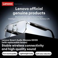 Originalūs Lenovo GS105 4K Išmanūs Belaidžiai Akiniai Bluetooth 6.0 AI Saulės Akiniai HD Laisvų Rankų Skambučiai Muzikos Ausinės ENC Triukšmo Panaikinimas Dvigubas Mikrofonas pilka