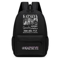 60123-5 Vaikams Unisex KATSEYE Spausdintas Kuprinė Studentui Mokyklai Atsparus Vandeniui Kelioninis Krepšys black