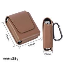 Universalus tikros odos juosmens dėklas sulankstomiems telefonams - Suderinamas su Samsung Galaxy Z Flip  Motorola Razr 60/50 Ultra 7 6 5 4 3 Genuine Leather ruda