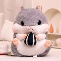 40cm Kawaii Hamster Plush Doll Blanket Hand Warmer 3-in-1 Cute Melon Seed Hamster Toy Gift warm hands