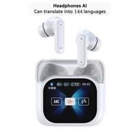 New AI Translator Headphones New Bluetooth Wireless Headphones Translation Earphones 300mAH Rating Long Battery Life balta