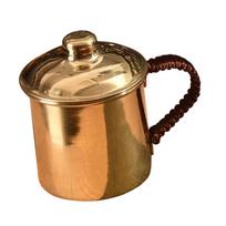 Handmade Pure Copper Cup Teaware Easy Clean Sturdy Practical Copper Coffee Mug for Milk Beer Tea Room Restaurant Coffee Shop beige