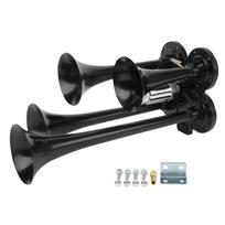 4 Trumpets Air Compressor Horn 150DB 12V Super  Universal Fit for Cars Trucks Boats Trains 4 Trumpets Air Horn Boat Air Horn black