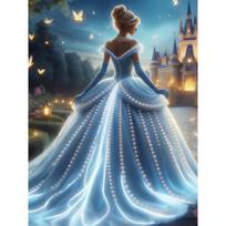 Disney perlamutrinio dažymo princesė Sandy klasikinė suknelė 5D išskirtinis kraštovaizdis žvilgantis tapybos amatas namų sienų dekoracija pasidaryk pats rankų darbo dovana 35x45cm gray