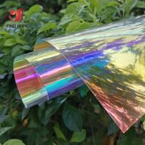 Lazerinė irizduojanti holografinė plėvelė Skaidri permatoma PVC audinio oda Vaivorykštės plėvelė Blizgi vinilinė medžiaga „Pasidaryk pats“ lankas rankdarbių krepšys A5 20cm x 15cm blue