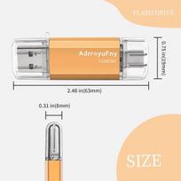 USB laikmena Adrreyufny Usb atmintinė 128Gb, Usb C atmintinė 2 viename Otg dviguba atmintinė Pen Drive Usb 2.0 Type C atmintinė nešiojamam kompiuteriui, Android išmaniajam telefonui (auksinė)