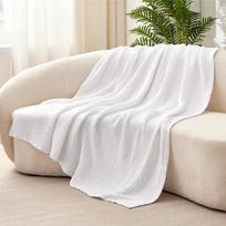 100% Cotton Blanket for Bed Soft Muslin Bed Blankets, Lightweight Breathable Bedspread Coverlet All Season Gauze Throw Blanket 130x150cm