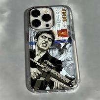 Madingas Karštas S-Scarface Telefono dėklas iPhone 17e 17 16 15 14 13 12 11 mini Pro Max X XR XSMAX Air Plus Skaidrus Minkštas Dangtelis iPhone 11 ProMax white