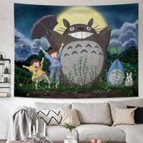 Animacinis Totoro gobelenas Fono audinys Ins Kabinamas audinys Anime Kabinamas paveikslas Sienos Galvūgalio gobelenas Kambario Bendrabučio sienos audinys 74x94cm(29x37in)
