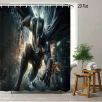 DC visatos vyriško personažo vandeniui atspari dušo užuolaida - Vonios dekoracija superherojų gerbėjams W60H190(CM)-1 Pcs gray