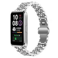 Metalinė apyrankė Huawei Band 10 9 8 Nerūdijančio plieno apyrankės priedai Huawei Band 10/9/8 išmaniajam laikrodžiui Keičiama apyrankė For Huawei Band 10 sidabras