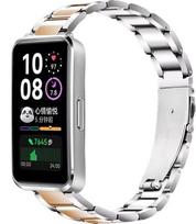 Metalinė apyrankė Huawei Band 10 9 8 Nerūdijančio plieno apyrankės priedai Huawei Band 10/9/8 išmaniajam laikrodžiui Keičiama apyrankė For Huawei Band 9 gray