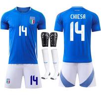 Europos Taurė Italijos Namų Futbolo Uniformos Rinkinys Marškinėliai Nr. 14 Chiesa Jr. 18 Barrera Nacionalinė komanda #26