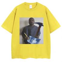 Funny Kanye West Meme Graphic T-shirt Kid's Video Game Humor T Shirt Men Women Oversized Creativity Cotton Tees Streetwear 2XL gray