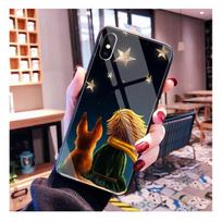 Mažojo princo Lapės Žvaigždėtas dangus Stiklinis telefono dėklas Samsung S26 S25 S24 S23 S22 Ultra S23 S22 S25 Plus S24 FE S26Edge S23Plus black