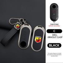 Lydinio Odos Automobilio Išmaniojo Rakto Dangtelio Dėklas Apsaugos Keyless Rakto Maišelio Korpusas Fiat Abarth 500 595 124 Spider Ducato Panda Tipo Bravo black