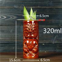 450 ml keraminis Tiki puodelis Kūrybingas porcelianinis alaus vyno puodelis Baro įrankis 200-700ml