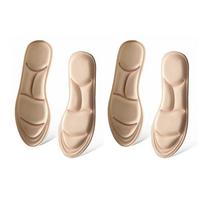 Ortopediniai atminties putplasčio vidpadžiai su atrama pėdos arkai, amortizuojančia gelio pagalvėle sportiniams batams, darbo batams - Įdėklai nuo kulno skausmo EU43-44 beige