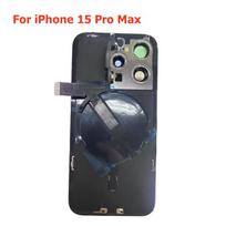 iPhone 15 Pro Max 15Plus 15Pro galinio stiklo keitimas, galinės durelės korpuso dangtelis su belaidžiu flex kabeliu, metalinės plokštės dalis 15ProMax Titanium black