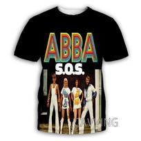 vint. ABBA SOS visų pusių raštas 3D marškinėliai Muzikos mylėtojo marškinėliai Dydis S-5XL L gray