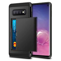 S10 dėklas For Samsung Galaxy S10 Plus/S10e Apsauginis su kortelių laikikliu ir ID angomis S 10 + S10 E Dangtelis Coque Funda Bamperis Capa Galaxy S10E blue