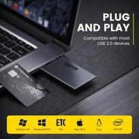 USB laikmena Uflatek 32gb usb atmintinė verslo kreditinės kortelės usb atmintinė usb 2.0 atmintinė metalinis korpusas atmintinė kreditinės kortelės formos atmintinė tvirtas pendrive juoda išorinė duomenų saugykla kompiuteriams
