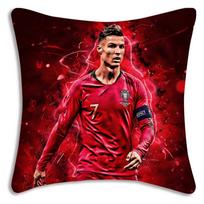Pagalvių užvalkalai Animacinis Sofa Dekoratyvinis Namų Dvipusis Spausdinimas Trumpas Pliušas Mielas Pagalvėlės Futbolo Žvaigždė C Ronaldo Numeris 7 Dangtelis Peach skin 18*18(CM)-1Pcs red