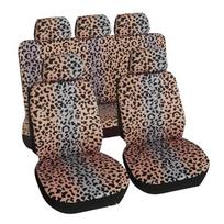 Leopardo rašto skaitmeninis pilnas apvyniojimas Automobilio sėdynės užvalkalas Visų sezonų universalus sėdynės Yellow Leopard gray