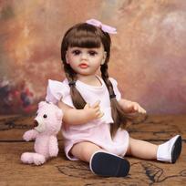KEIUMI Reborn Doll Girl 43 cm Bathe Silicone Vinyl Realistic Newborn Baby Dolls Early Educational Toy Children Birthday Gift 43 cm white