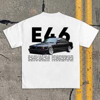 E46 Automobilių Entuziasto Marškinėliai - Šešių Cilindrų Variklio Grafinis T-shirt - Vokiškų Automobilių Lenktynių Apranga - Klasikinio Automobilio Dovana Jam 4XL black
