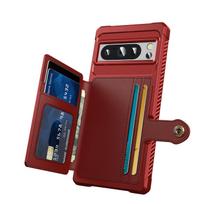 for Google Pixel 7 Pro 7A Pixel 8 Pro Pixel 8 Case with Card Holder, Heavy Duty Shockproof Rugged Leather Flip Wallet Cover For Pixel 7 Pro raudona