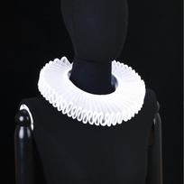 Nuimama Shakespeare kaklo raukta apykaklė Senovinė Elegantiška Renesansinė netikra apykaklė Viktorietiškas kostiumas Retro raukta apykaklė white