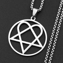Heartagram Žvaigždė Širdis Him Grandinėlė Vyrams Moterims Nerūdijančio Plieno Muzikos Grupė Egirl Hiphop Pakabukas Karoliai Vintažiniai Papuošalai Dovanos black