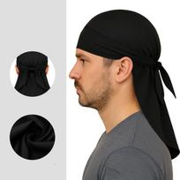 Lauko bandana galvos skara be kaktos žymių Apsauga nuo saulės Bėgiojimo kepuraitės Sugerianti prakaitą Patogus dviračių sporto galvos skara juoda