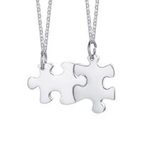 Personalizuotas dėlionės karoliai Draugystės individualus pakabukas 2/3/4/5 dalys Geriausi draugai BFF Nerūdijančio plieno Dovana pamergaitei No Need Engrave white