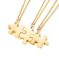 Personalizuotas dėlionės karoliai Draugystės individualus pakabukas 2/3/4/5 dalys Geriausi draugai BFF Nerūdijančio plieno Dovana pamergaitei No Need Engrave beige