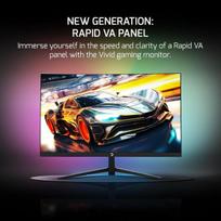 Monitorius Gamepower Vivid T40 išlenktas žaidimų monitorius 23.6 colių 180hz 0.5ms, pc ekranas full hd 1080p, va išlenktas hdr ekranas, berėmis kompiuterio ekranas, freesync g-sync, 125% srgb, su garsiakalbiu