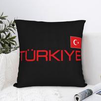 Flag of Turkey Souvenir Pillowcase Soft Polyester Cushion Cover Decor Turkish Patriot Pillow Case Cover Home Dropshipping 45X45CM white