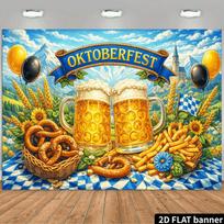 Didelis Oktoberfest sienos gobelenas Vėliava Bavariškas alaus festivalis Vokiečių namų dekoras Rustic pledas Sieninė dekoracija vakarėliui Meninis plakatas Dekoracija 100X70CM blue
