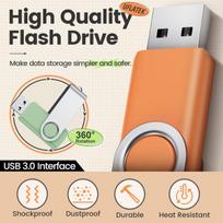 USB laikmena Uflatek Usb atmintinės 64gb Usb 3.0 atmintinė 10 vienetų pakuotė Morandi mišrių spalvų Usb atmintinė sukamoji Usb atmintinė spalvinga atmintinė išorinė duomenų atmintinė su tuščiu lipduku ir virvele