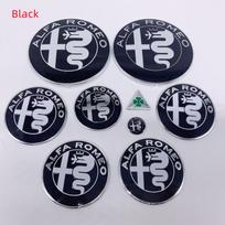 1 rinkinys 9 vnt. Alfa Romeo 156 159 166 149 GT Automobilio logotipas 74 mm Variklio dangčio, bagažinės, ratų centrinių dangtelių emblemos Brera Spider Giulietta Stelvio FN3 gray