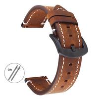 Retro Calf Leather Strap 18mm 20mm 22mm 24mm Wrist Belt Universal Replacement Watchband Quick Release Soft Bracelet Accessories 20mm tamsiai ruda spalva