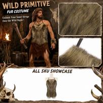 Faux Caveman Costume for Halloween - Costume Accessory for Adults One Size geltona