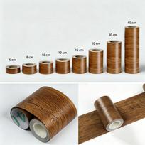 10M Lipni medžio rašto PVC sienų apdaila, Vandeniui atspari grindjuosčių ir durų rėmų plėvelė, Nulupama ir klijuojama baldų krašto juosta 8cm*10m
