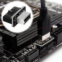 Voanzo usb pagrindinės plokštės adapteris type e į usb 3.0/type c 20 kontaktų jungties adapterį usb female įdiegimui