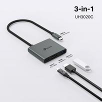 Tp-link uh3020c usb c šakotuvas pd100w, 4k 60hz hdmi, 5gbps usb-a 3.0, plug & play, suderinamas su mac os, windows, linux, ipados, ios, android, chromeos, nintendo