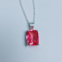 Natural Pink Ruby Pendant Cushion 16 ct 925 Sterling Silver Gemstone Gemstone Jewelry Gift 16 mm Approx. rožinė