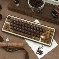 Custom Foa Programmer Coffee Theme Keycaps, PBT 5-Side Dye Sub Mixed with PC Translucent, Original Mechanical Keyboard Set brown